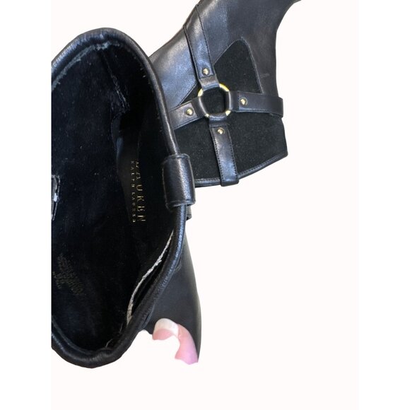 Ralph Lauren Lauren women’s black leather ankle boots 6B SKU 5421 - Picture 7 of 9